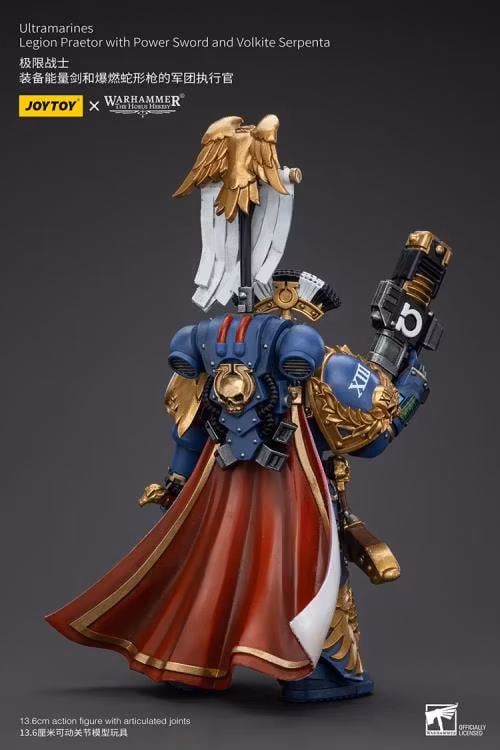 Warhammer: The Horus Heresy Ultramarines Legion Praetor with Power Sword and Volkite Serpenta 1/18 Scale Action Figure