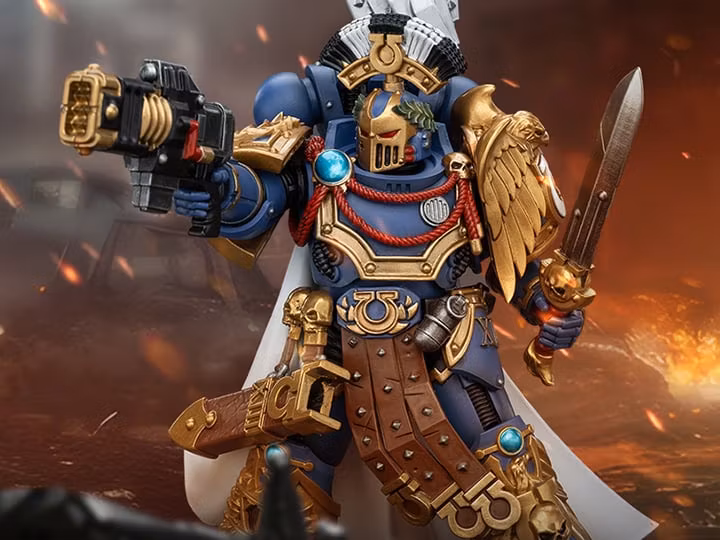 Warhammer: The Horus Heresy Ultramarines Legion Praetor with Power Sword and Volkite Serpenta 1/18 Scale Action Figure