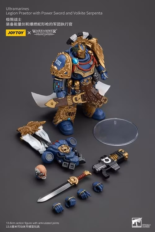 Warhammer: The Horus Heresy Ultramarines Legion Praetor with Power Sword and Volkite Serpenta 1/18 Scale Action Figure