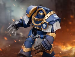 Warhammer: The Horus Heresy Ultramarines Cataphractii Terminator Squad Terminator with Lightning Claws 1/18 Scale Action Figure