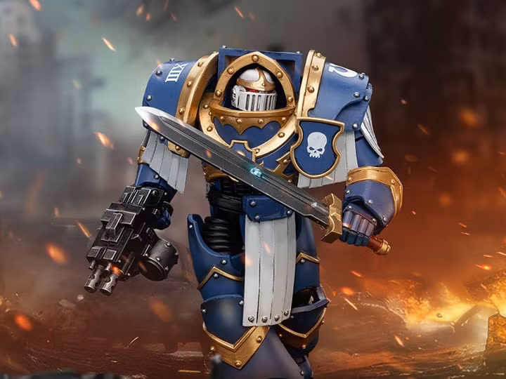 Warhammer: The Horus Heresy Ultramarines Cataphractii Terminator Squad Sergeant with Power Sword 1/18 Scale Action Figure