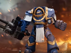 Warhammer: The Horus Heresy Ultramarines Cataphractii Terminator Squad Terminator with Reaper Autocannon 1/18 Scale Action Figure