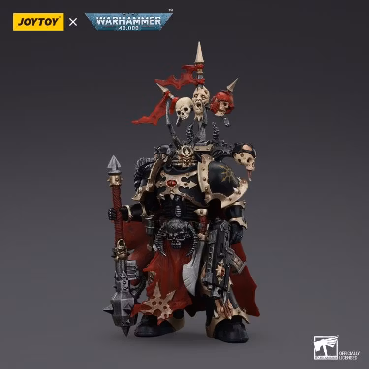 Warhammer 40K Chaos Space Marines Black Legion Chosen Champion with Bolter and Power Maul 1/18 Scale Action Figure