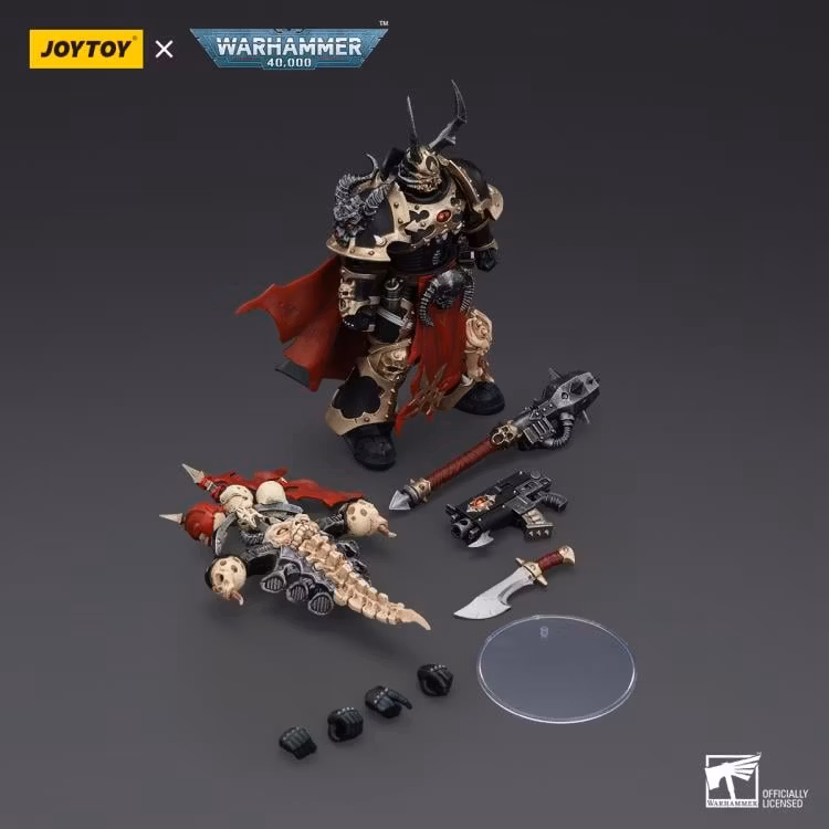 Warhammer 40K Chaos Space Marines Black Legion Chosen Champion with Bolter and Power Maul 1/18 Scale Action Figure
