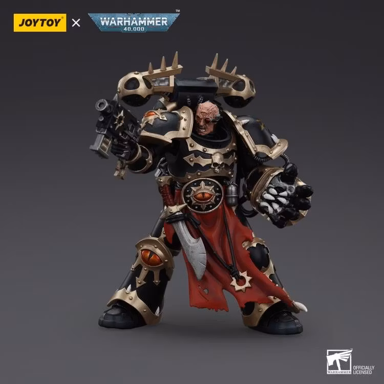 Warhammer 40K Chaos Space Marines Black Legion Chosen with Bolt Pistol and Power Fist 1/18 Scale Action Figure