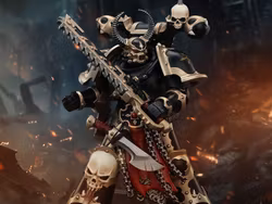 Warhammer 40K Chaos Space Marines Black Legion Chosen with Combi-Melta and Chainsword 1/18 Scale Action Figure
