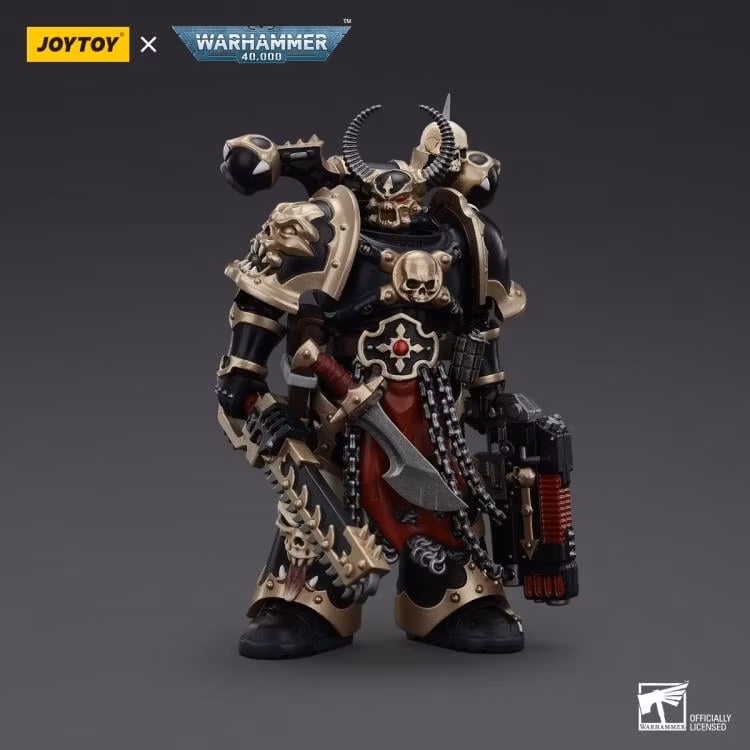 Warhammer 40K Chaos Space Marines Black Legion Chosen with Combi-Melta and Chainsword 1/18 Scale Action Figure