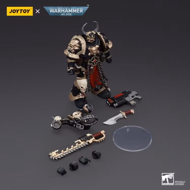 Warhammer 40K Chaos Space Marines Black Legion Chosen with Combi-Melta and Chainsword 1/18 Scale Action Figure