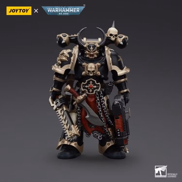 Warhammer 40K Chaos Space Marines Black Legion Chosen with Combi-Melta and Chainsword 1/18 Scale Action Figure