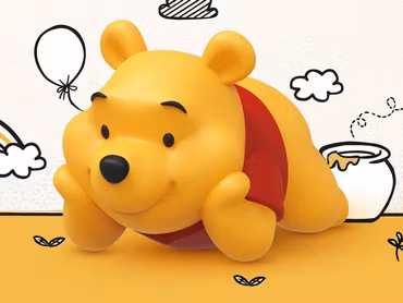Winnie the Pooh VPBS-009 Pooh (Laid-Back Ver.) Vinyl Piggy Bank