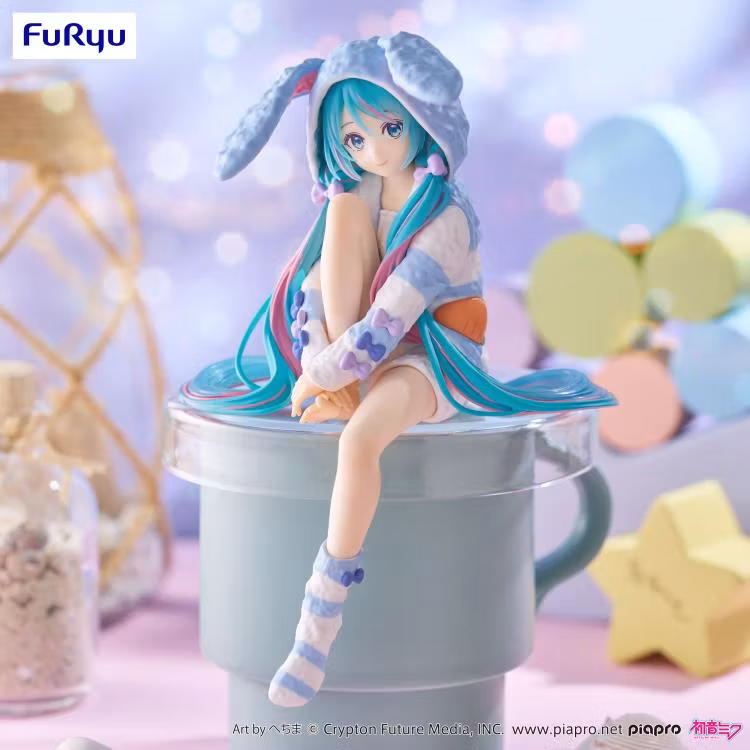 Vocaloid Hatsune Miku (Rabbit Ear Hood Pajama Blue Color Ver.) Noodle Stopper Figure