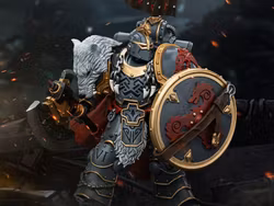 Warhammer: The Horus Heresy Space Wolves Legion Praetor with Power Axe and Combat Shield 1/18 Scale Action Figure