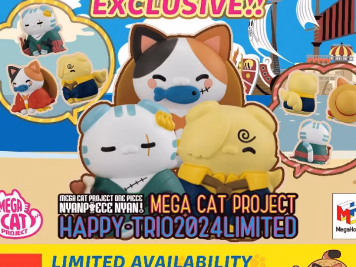 One Piece Mega Cat Project Nyan Piece Nyaan! (Happy Trio 2024 Limited Ver.) Set of 3 Figures