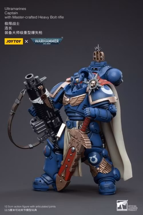 Warhammer 40K Ultramarines Primaris Captain Ptolias Corvor 1/18 Scale Action Figure