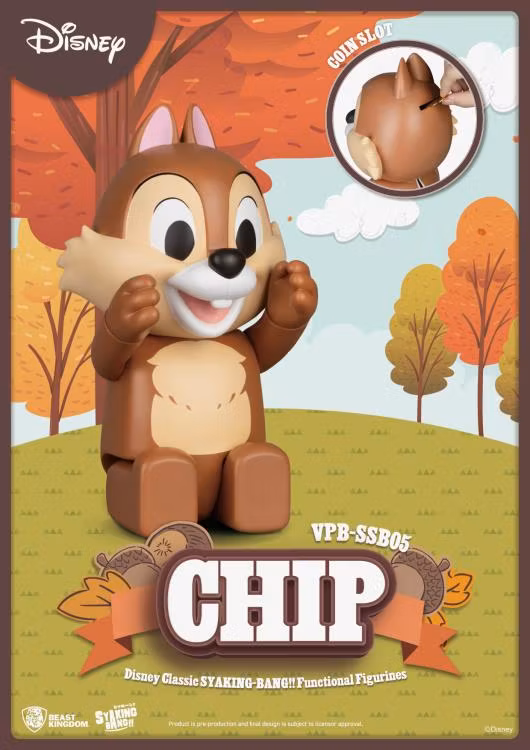 Chip 'n Dale Syaking-Bang!! Chip Vinyl Piggy Bank