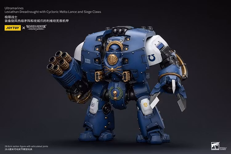 Warhammer: The Horus Heresy Ultramarines Leviathan Dreadnought with Cyclonic Melta Lance and Siege Claw 1/18 Scale Action Figure
