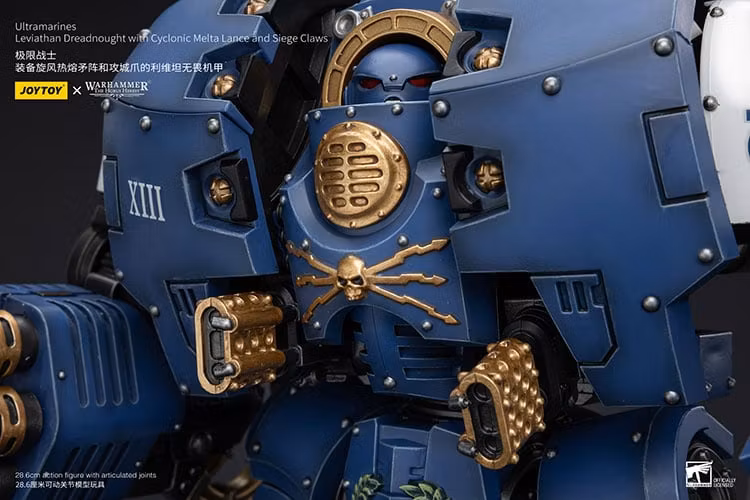 Warhammer: The Horus Heresy Ultramarines Leviathan Dreadnought with Cyclonic Melta Lance and Siege Claw 1/18 Scale Action Figure