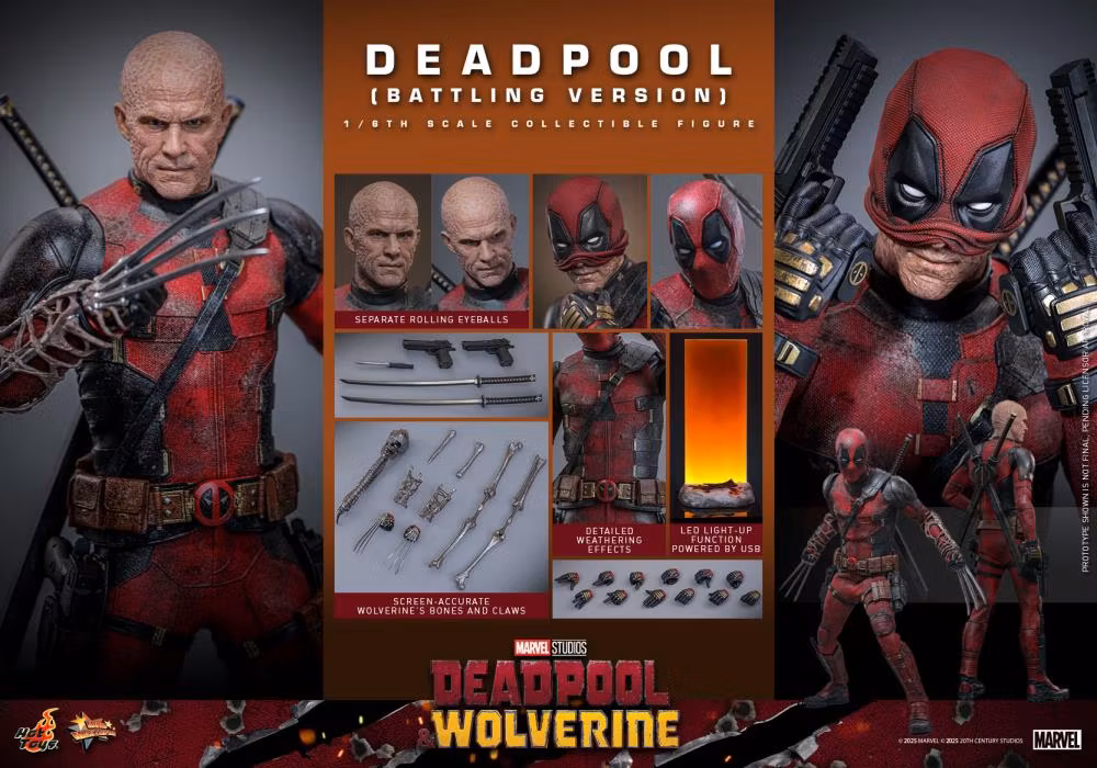 Marvel Deadpool & Wolverine MMS782 Deadpool (Battling Ver.) 1/6th Scale Collectible Figure