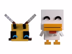 Minecraft Monitor Buddiez Bee and Chicken Vinyl Figure Set