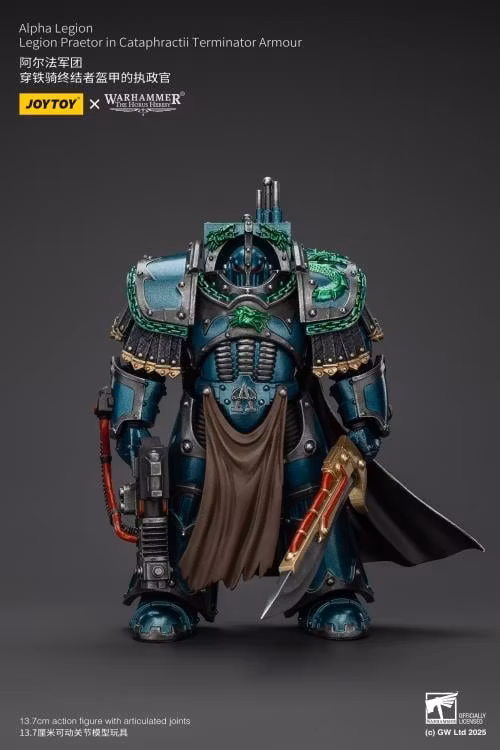 Warhammer: The Horus Heresy Alpha Legion Legion Praetor in Cataphractii Terminator Armor 1/18 Scale Action Figure