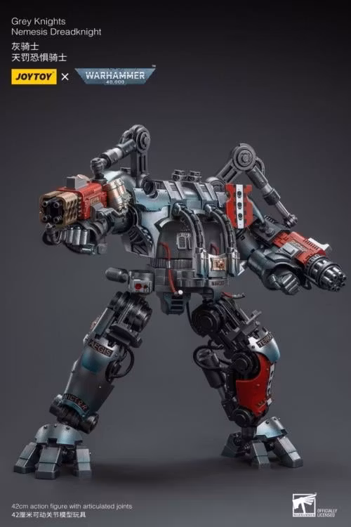 Warhammer 40K Grey Knights Nemesis Dreadknight with Terminator Caddon Vibova 1/18 Scale Action Figure Set