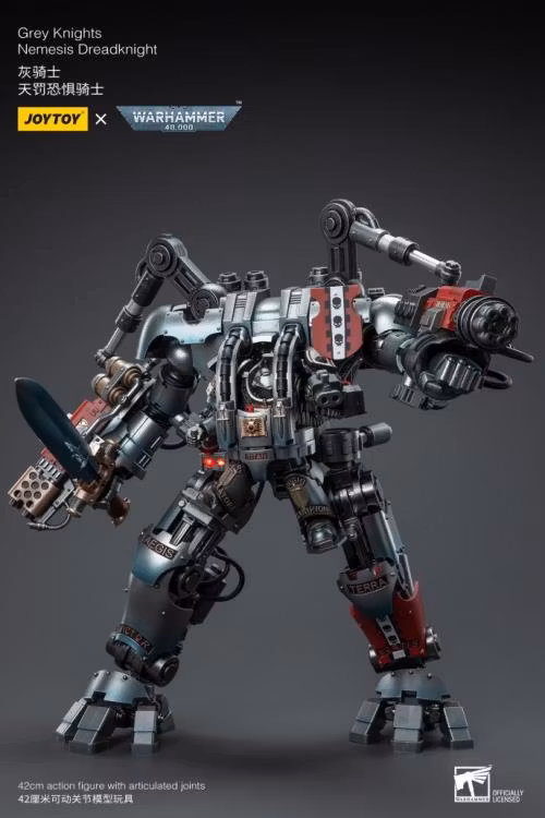 Warhammer 40K Grey Knights Nemesis Dreadknight with Terminator Caddon Vibova 1/18 Scale Action Figure Set