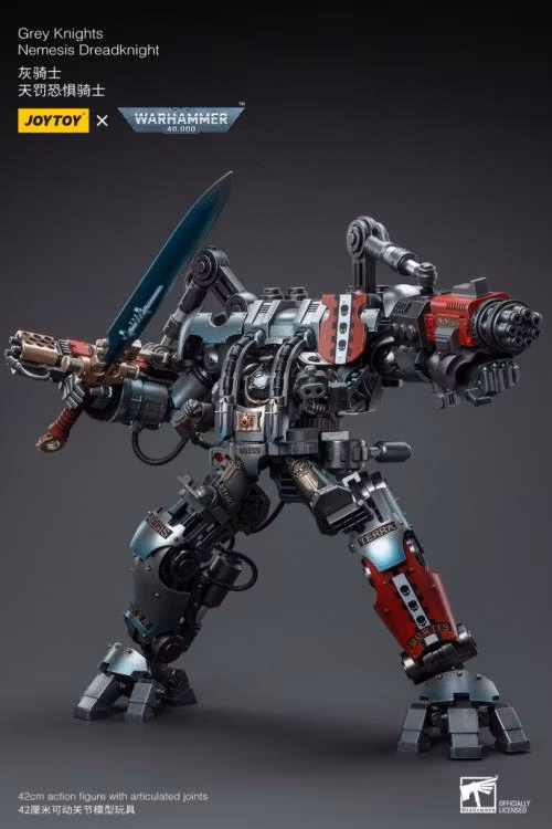 Warhammer 40K Grey Knights Nemesis Dreadknight with Terminator Caddon Vibova 1/18 Scale Action Figure Set