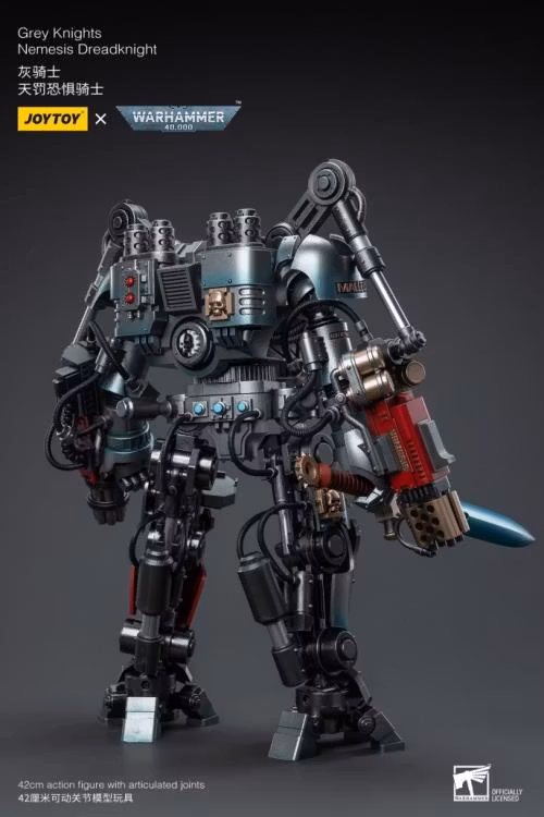 Warhammer 40K Grey Knights Nemesis Dreadknight with Terminator Caddon Vibova 1/18 Scale Action Figure Set