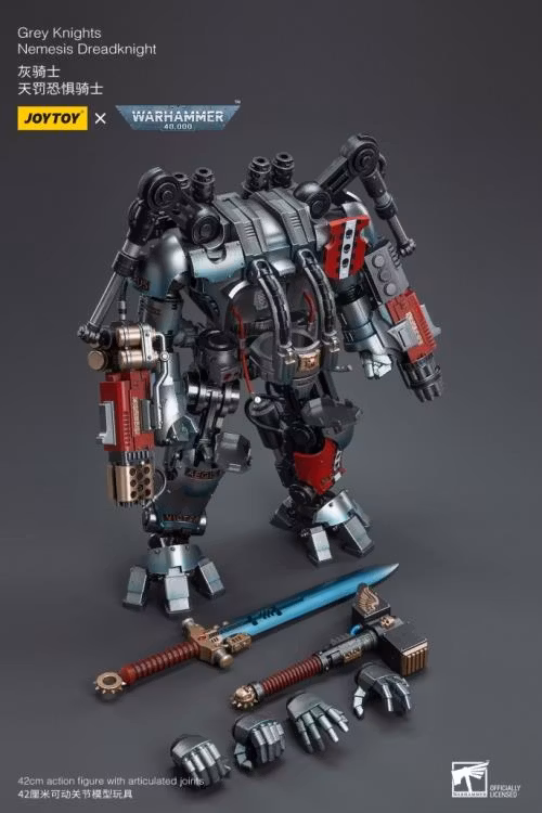 Warhammer 40K Grey Knights Nemesis Dreadknight with Terminator Caddon Vibova 1/18 Scale Action Figure Set