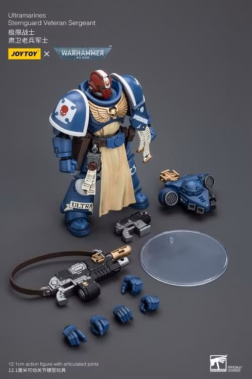 Warhammer 40K Ultramarines Sternguard Veteran Sergeant 1/18 Scale Action Figure