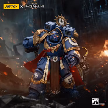 Warhammer 40,000: Space Marine 2 Ultramarines Marneus Calgar Chapter Master with MKX Gravis Armour and Gauntlets of Ultramar 1/18 Scale Action Figure