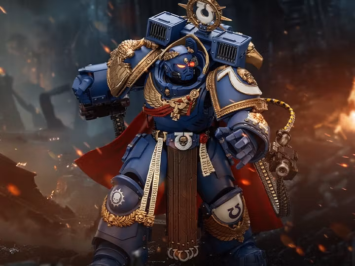Warhammer 40,000: Space Marine 2 Ultramarines Marneus Calgar Chapter Master with MKX Gravis Armour and Gauntlets of Ultramar 1/18 Scale Action Figure