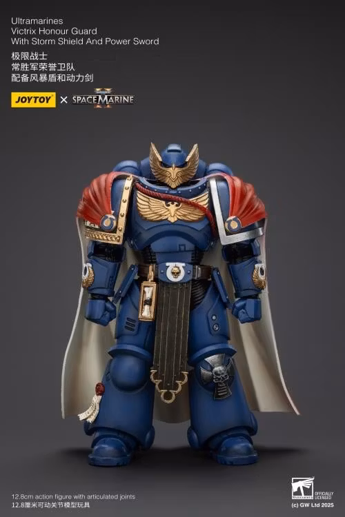 Warhammer 40,000: Space Marine 2 Ultramarines Victrix Honour Guard With Storm Shield And Power Sword 1/18 Scale Action Figure