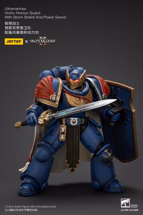 Warhammer 40,000: Space Marine 2 Ultramarines Victrix Honour Guard With Storm Shield And Power Sword 1/18 Scale Action Figure