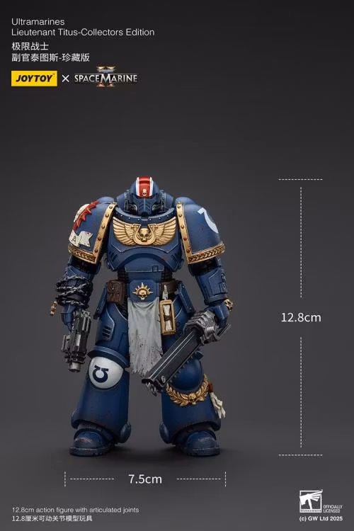 Warhammer 40,000: Space Marine 2 Ultramarines Lieutenant Titus (Collectors Edition) 1/18 Scale Action Figure