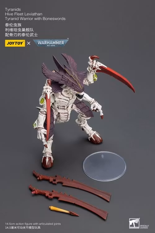 Warhammer 40K Tyranids Hive Fleet Leviathan Tyranid Warrior with Bonesword 1/18 Scale Action Figure