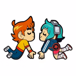 Scott Pilgrim Pin Badge Scott & Ramona Kissing