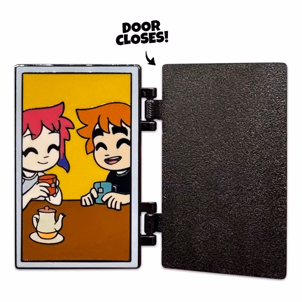 Scott Pilgrim Pin Badge Door Swinging