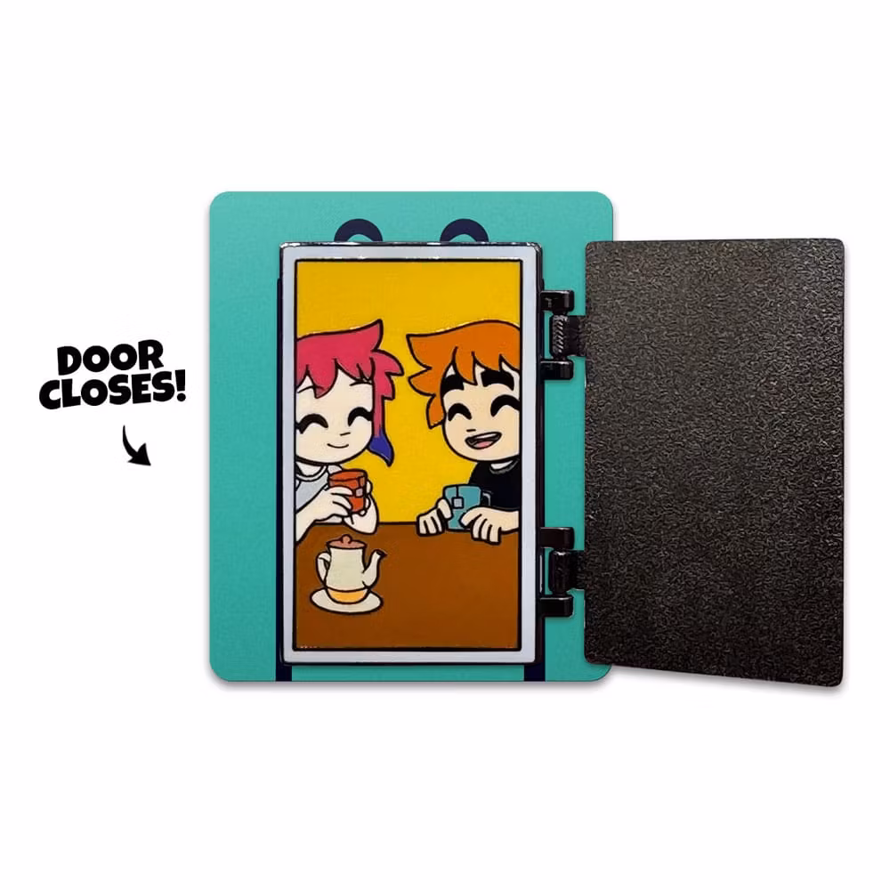 Scott Pilgrim Pin Badge Door Swinging