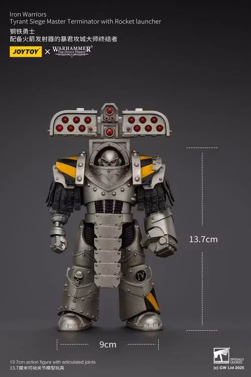 Warhammer: The Horus Heresy Iron Warriors Tyrant Siege Master Terminator with Rocket Launcher 1/18 Scale Action Figure