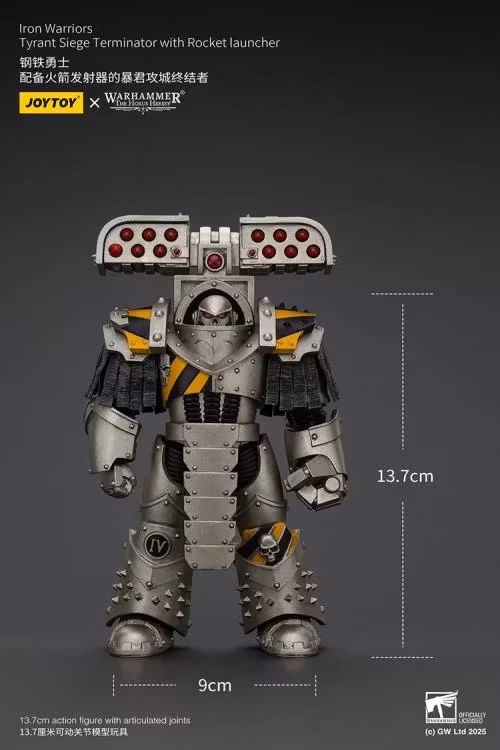 Warhammer: The Horus Heresy Iron Warriors Tyrant Siege Terminator with Rocket Launcher 1/18 Scale Action Figure
