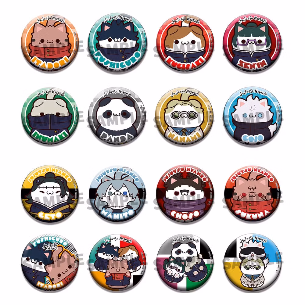 Jujutsu Kaisen Mega Cat Project Enamel Pins Jujutsu Cats (16 Badges)
