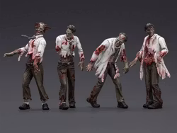 Dark Source Zombie Scientists (Male) 1/25 Scale Figure Set