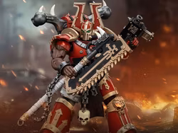 Warhammer 40K World Eaters Khorne Berzerker Eviscerator Chainaxe 1/18 Scale Action Figure