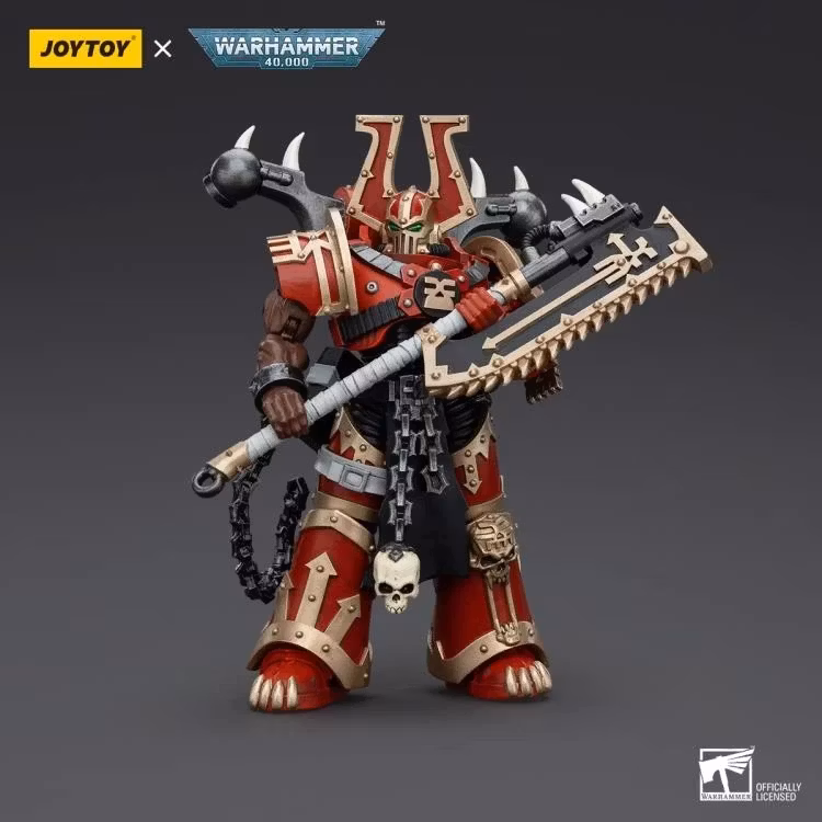 Warhammer 40K World Eaters Khorne Berzerker Eviscerator Chainaxe 1/18 Scale Action Figure