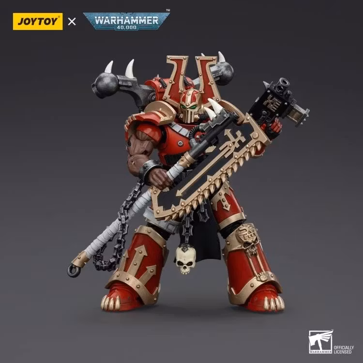 Warhammer 40K World Eaters Khorne Berzerker Eviscerator Chainaxe 1/18 Scale Action Figure
