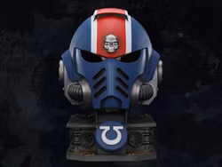 Warhammer 40,000: Space Marine 2 Ultramarines Lieutenant Titus' MKX Wearable Helmet Replica with Display Stand