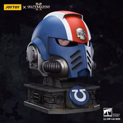 Warhammer 40,000: Space Marine 2 Ultramarines Lieutenant Titus' MKX Wearable Helmet Replica with Display Stand