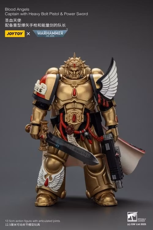 Warhammer 40K Blood Angels Captain with Heavy Bolt Pistol & Power Sword 1/18 Scale Action Figure