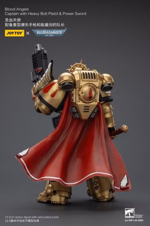 Warhammer 40K Blood Angels Captain with Heavy Bolt Pistol & Power Sword 1/18 Scale Action Figure